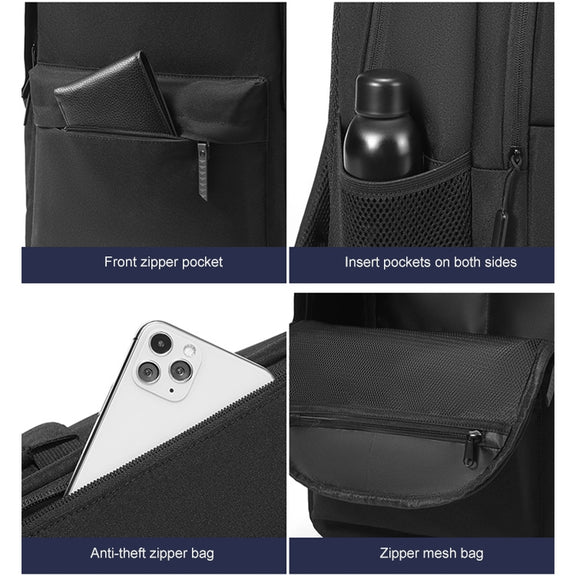 cxs-8106 Multifunctional Oxford Laptop Bag Backpack (Black)