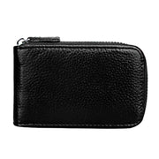 Genuine Cowhide Leather Solid Color Zipper Vertical Card Holder Wallet RFID Blocking Card Bag Protect Case with 12 Card Slots, Size: 11.5*7.5cm(Black)