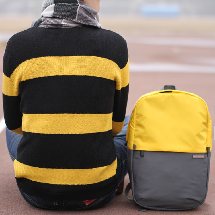 POFOKO XY Series 13.3 inch Fashion Color Matching Multi-functional Backpack Computer Bag, Size: S (Yellow)