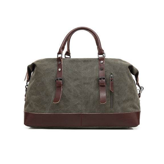 AUGUR 2012 Portable Casual Canvas Travel Handbag Baggage Shoulder Crossby Bag(Army Green)