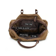 AUGUR 2012 Portable Casual Canvas Travel Handbag Baggage Shoulder Crossby Bag(Army Green)