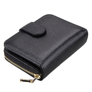 KB132 Female Style Full Grain Cow Leather Multifunctional RFID Wallet/ Card Bag/ Driving License Package(Black)