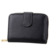 KB132 Female Style Full Grain Cow Leather Multifunctional RFID Wallet/ Card Bag/ Driving License Package(Black)