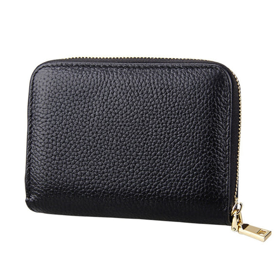 KB132 Female Style Full Grain Cow Leather Multifunctional RFID Wallet/ Card Bag/ Driving License Package(Black)
