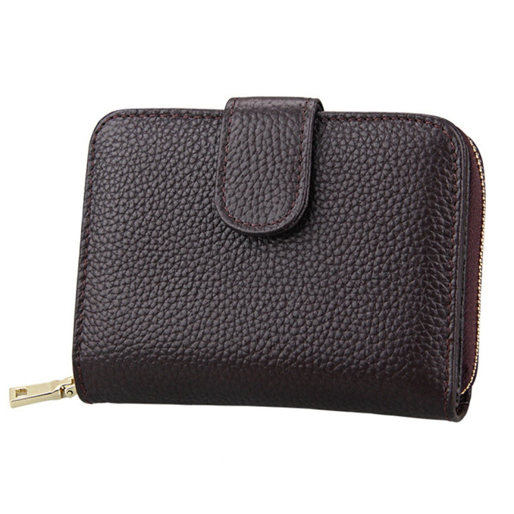 KB132 Female Style Full Grain Cow Leather Multifunctional RFID Wallet/ Card Bag/ Driving License Package(Coffee)
