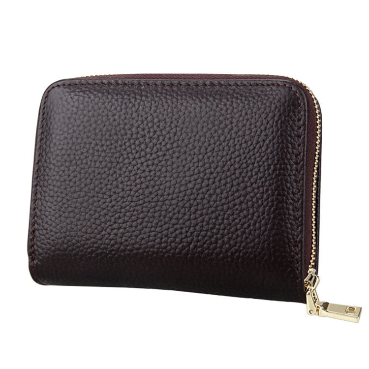 KB132 Female Style Full Grain Cow Leather Multifunctional RFID Wallet/ Card Bag/ Driving License Package(Coffee)