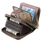 KB132 Female Style Full Grain Cow Leather Multifunctional RFID Wallet/ Card Bag/ Driving License Package(Pink)