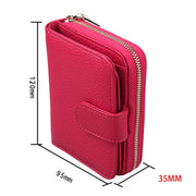 KB132 Female Style Full Grain Cow Leather Multifunctional RFID Wallet/ Card Bag/ Driving License Package(Magenta)