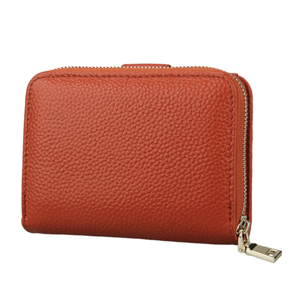 KB132 Female Style Full Grain Cow Leather Multifunctional RFID Wallet/ Card Bag/ Driving License Package(Brown)