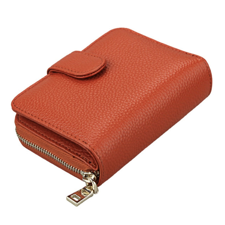 KB132 Female Style Full Grain Cow Leather Multifunctional RFID Wallet/ Card Bag/ Driving License Package(Brown)