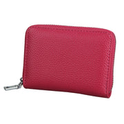 KB205 Antimagnetic RFID Litchi Texture Leather Zipper Large-capacity Card Holder Wallet(Rose Red)