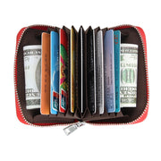 KB205 Antimagnetic RFID Litchi Texture Leather Zipper Large-capacity Card Holder Wallet(Red)