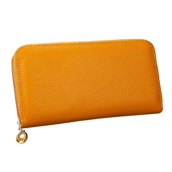 906 Antimagnetic RFID Litchi Texture Women Large Capacity Hand Wallet Purse Phone Bag with Card Slots(Yellow)