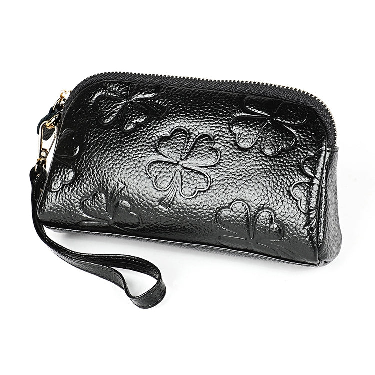2026 Multifunctional Litchi Texture Women Large Capacity Hand Wallet Shell bag with Card Slots(Black)