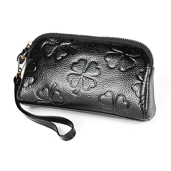 2026 Multifunctional Litchi Texture Women Large Capacity Hand Wallet Shell bag with Card Slots(Black)