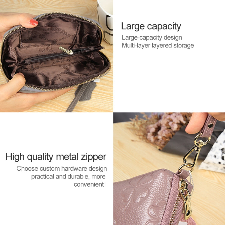 2026 Multifunctional Litchi Texture Women Large Capacity Hand Wallet Shell bag with Card Slots(Black)