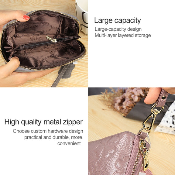 2026 Multifunctional Litchi Texture Women Large Capacity Hand Wallet Shell bag with Card Slots(Black)