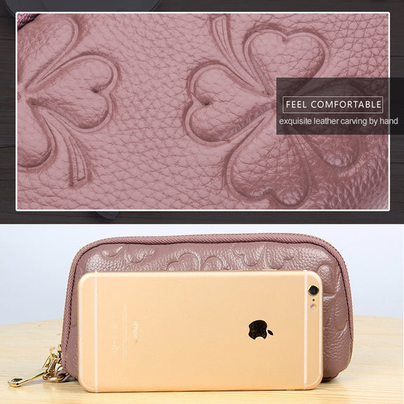 2026 Multifunctional Litchi Texture Women Large Capacity Hand Wallet Shell bag with Card Slots(Black)