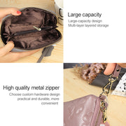 2026 Multifunctional Litchi Texture Women Large Capacity Hand Wallet Shell bag with Card Slots(Rose Red)