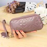 2026 Multifunctional Litchi Texture Women Large Capacity Hand Wallet Shell bag with Card Slots(Wine Red)