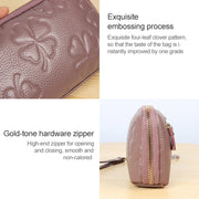 2026 Multifunctional Litchi Texture Women Large Capacity Hand Wallet Shell bag with Card Slots(Wine Red)