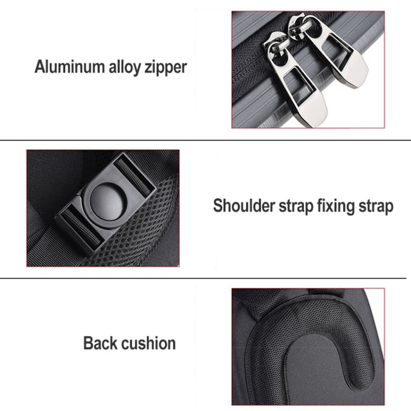 Water-resistant Backpack Shoulders Turtle Hard Case Storage Box Outdoor Travel Bag for DJI FPV(Metallic Grey)