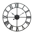 40cm Retro Living Room Iron Round Roman Numeral Mute Decorative Wall Clock (Black) - Wall Clock by PMc TechLife | Online Shopping South Africa | PMc TechLife | Buy Now Pay Later Mobicred