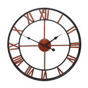 45cm Retro Living Room Iron Round Roman Numeral Mute Decorative Wall Clock (Bronze)