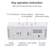 TS-S69-G Multifunctional LED Alarm Clock Battery / Plug-in Charging Dual-purpose Make-up Mirror Clock(Green)