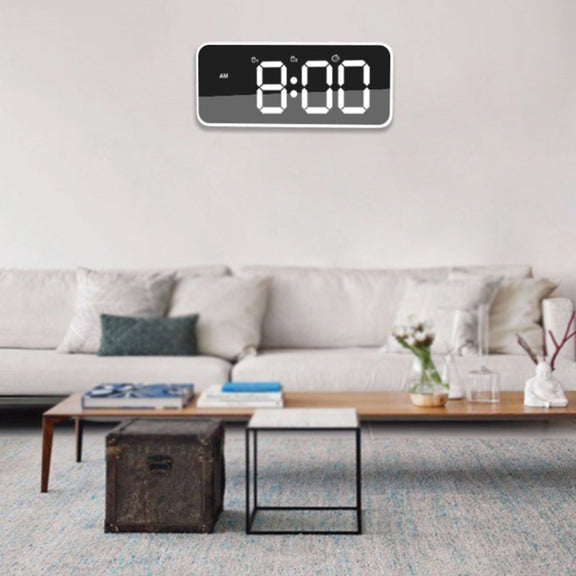XM905 Multifunctional Voice-activated Alarm Clock LED Electronic Wall Clock (Black)