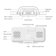 8821 LED Mirror Dual-purpose Snooze Alarm Clock(Black)