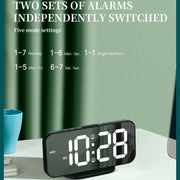 8821 LED Mirror Dual-purpose Snooze Alarm Clock(Black)