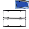 2 PCS Car License Plate Frames Car Styling License Plate Frame Magnesium Alloy Universal License Plate Holder Car Accessories(Black) - License Plate Covers & Frames by PMC TechLife | Online Shopping South Africa | PMC TechLife | Buy Now Pay Later Mobicred