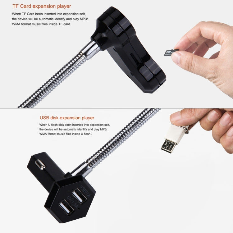 GT86 Dual USB Charger Car Bluetooth FM Transmitter Kit, Support LCD Display / TF Card Music Play / Hands-free(Black)