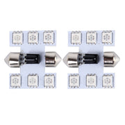 2 PCS Colorful 31MM Bicuspid Remote Control Car Dome Lamp LED Reading Light with 6 LED Lights