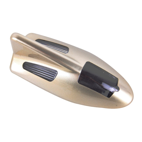 Solar Colorful Light Anti Collision Shark Fin Car Taillight LED Flash Warning Light Caution Light(Gold)