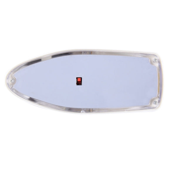 Solar Colorful Light Anti Collision Shark Fin Car Taillight LED Flash Warning Light Caution Light(White)