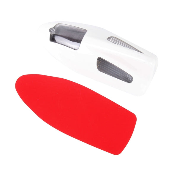 Solar Colorful Light Anti Collision Shark Fin Car Taillight LED Flash Warning Light Caution Light(White)