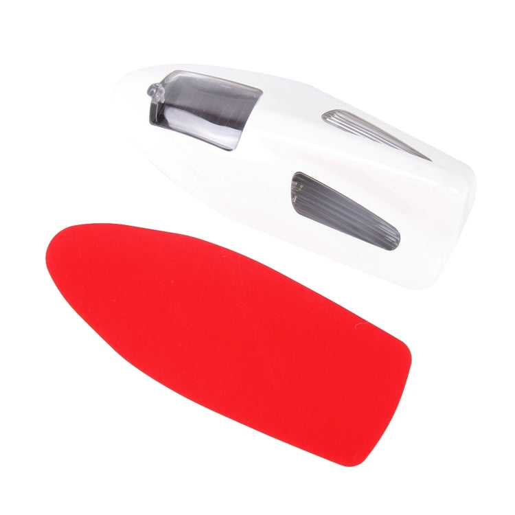 Solar Colorful Light Anti Collision Shark Fin Car Taillight LED Flash Warning Light Caution Light(White)
