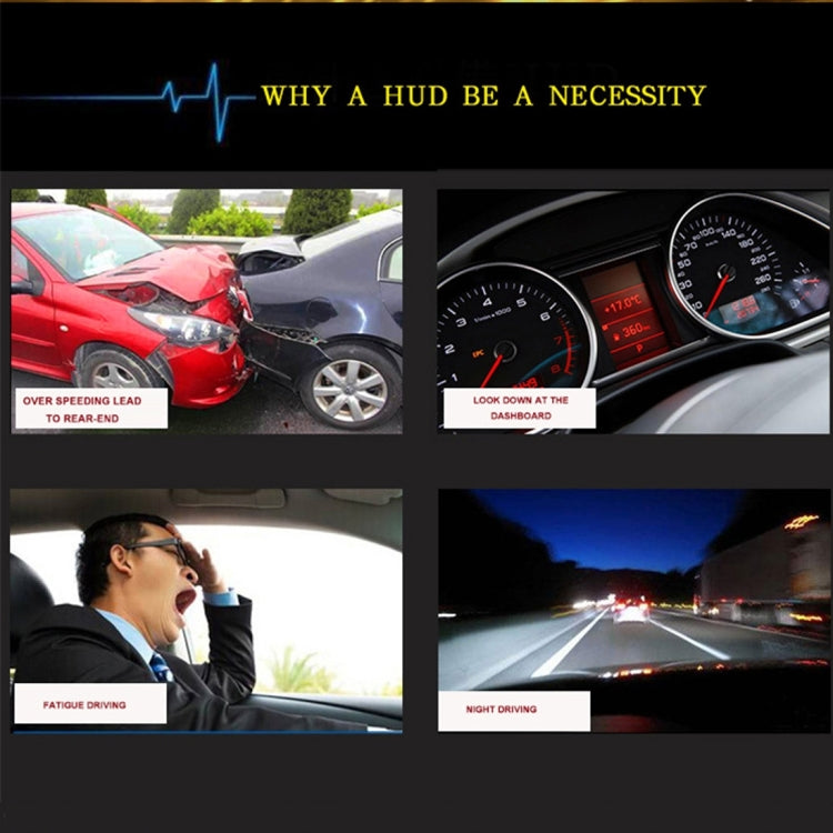 Geyiren A5 HUD 3.5 inch Car Head Up Display with GPS System, Two Mode Display, Light Sensors, KM/h MPH Speed, Compass, Speed Alarm(Black)