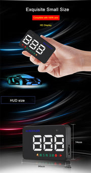 Geyiren A5 HUD 3.5 inch Car Head Up Display with GPS System, Two Mode Display, Light Sensors, KM/h MPH Speed, Compass, Speed Alarm(Black)