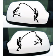 10 PCS Dual Funny Go Fishing Styling Reflective Car Sticker, Size: 25cm x 9.5cm(Silver)