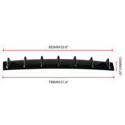 Universal Car Rear Bumper Lip Diffuser 7 Shark Fin Style Black ABS, Size: 85.0x18.0x5.0cm