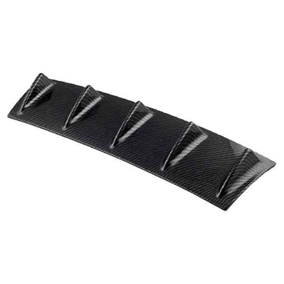 Universal Car Rear Bumper Lip Diffuser 5 Shark Fin Style Carbon Fiber  ABS, Size: 60.0x18.0x5.0cm