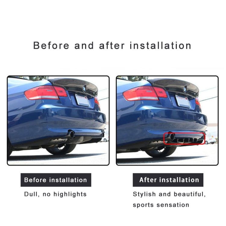 Universal Car Rear Bumper Lip Diffuser 5 Shark Fin Style Carbon Fiber  ABS, Size: 60.0x18.0x5.0cm