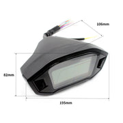 B2912 Motorcycle Modified Instrument Panel 12V LCD Display Odometer Mileage 2-4 Cylinder Speedometer