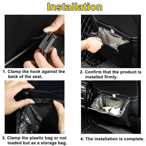 Car Multifunctional LED Design Hanging Folding Garbage Bin Storage Box (Black)