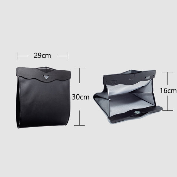 Car Multifunctional LED Design Hanging Folding Garbage Bin Storage Box (Khaki)