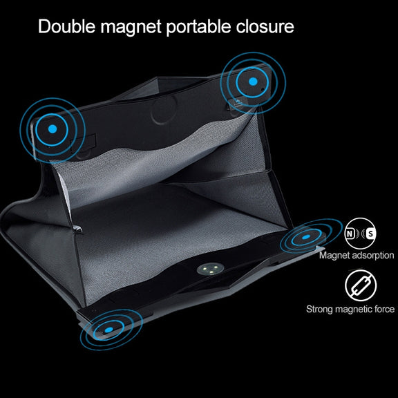 Car Multifunctional LED Design Hanging Folding Garbage Bin Storage Box (Khaki)