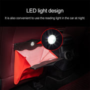 Car Multifunctional LED Design Hanging Folding Garbage Bin Storage Box (Red)